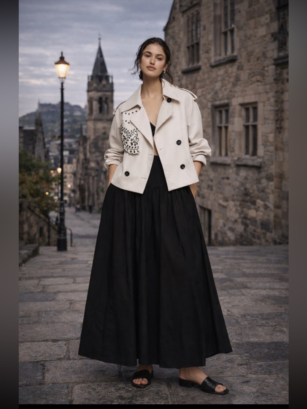 Anthropologie NWT Crop Embroidered Trench Coat size 2X.